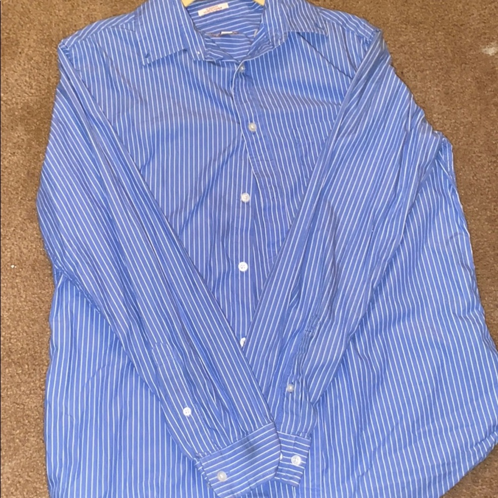 Blue and white pin stripped collar shirt